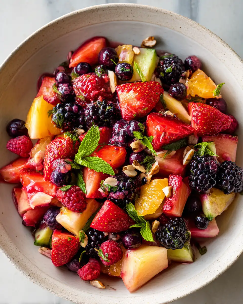 Final dish - Zesty Bliss: Creamy Berry Citrus Fruit Salad Delight