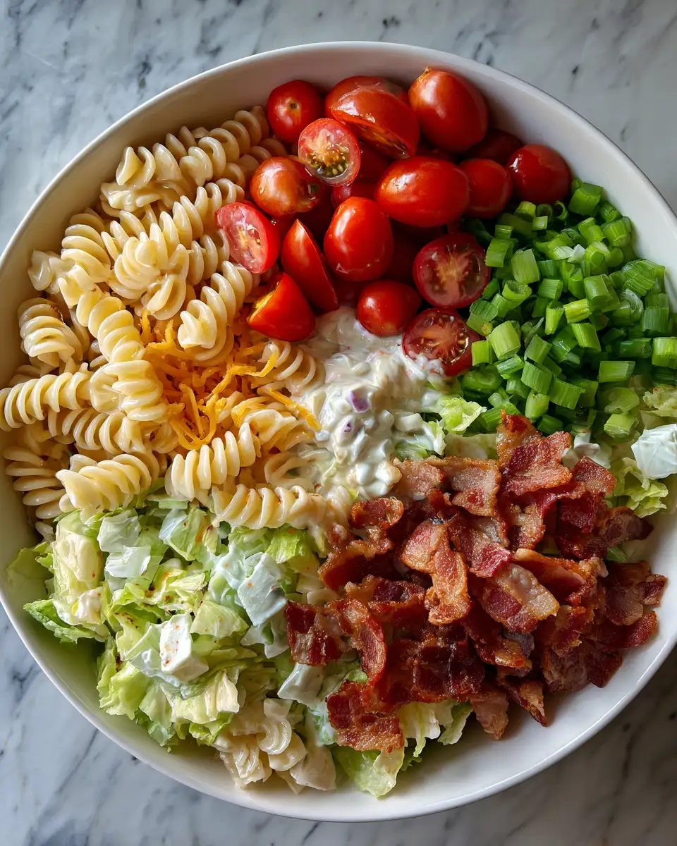 Ingredients for Savor the Flavor: Irresistible Creamy BLT Pasta Salad Delight