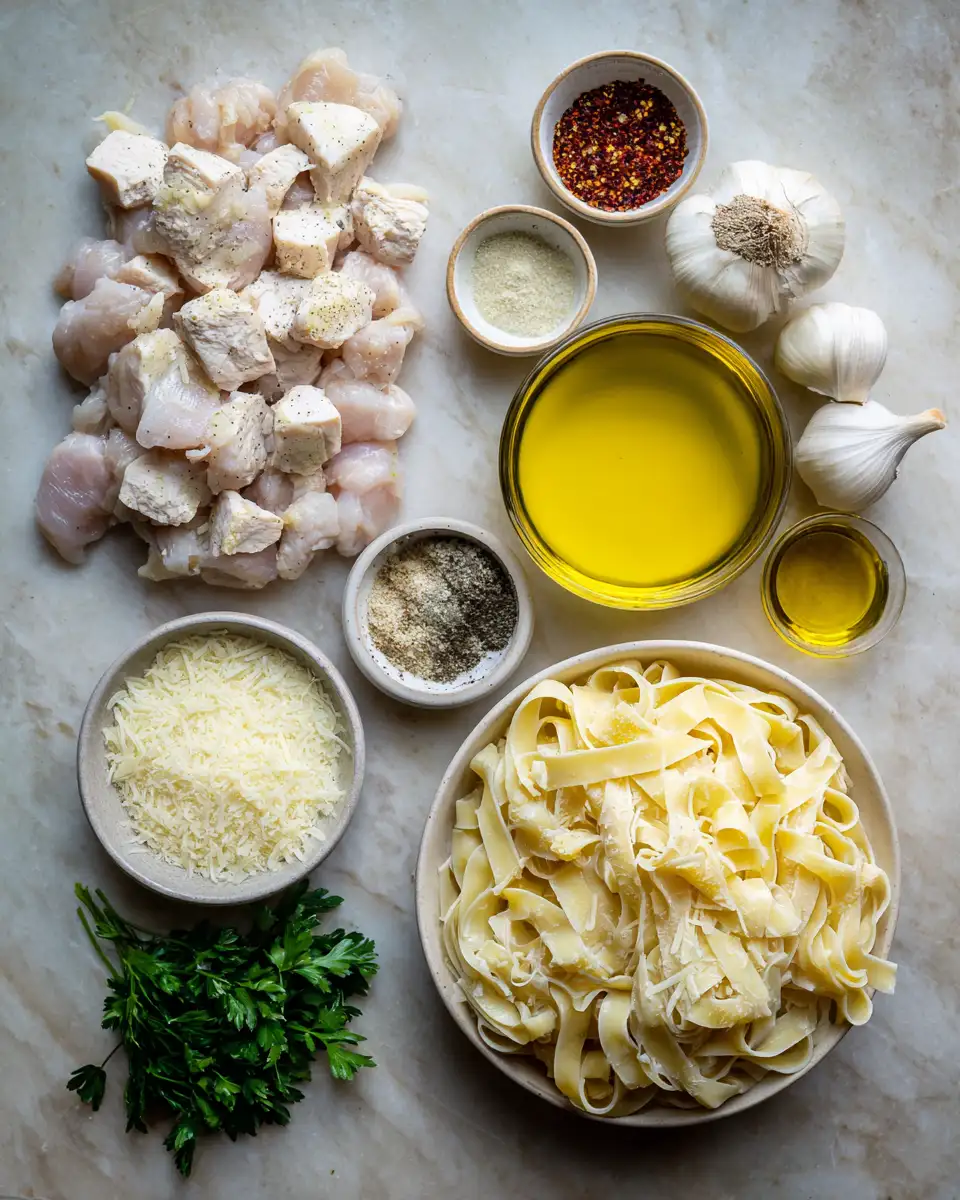 Ingredients for Irresistibly Creamy Parmesan Chicken Pasta That Will Wow Your Taste Buds