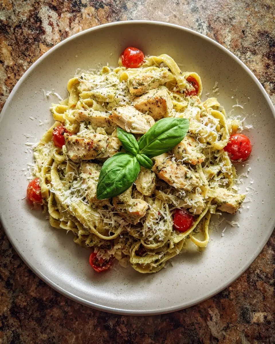 Ingredients for Indulge in the Ultimate Creamy Pesto Chicken Pasta Delight