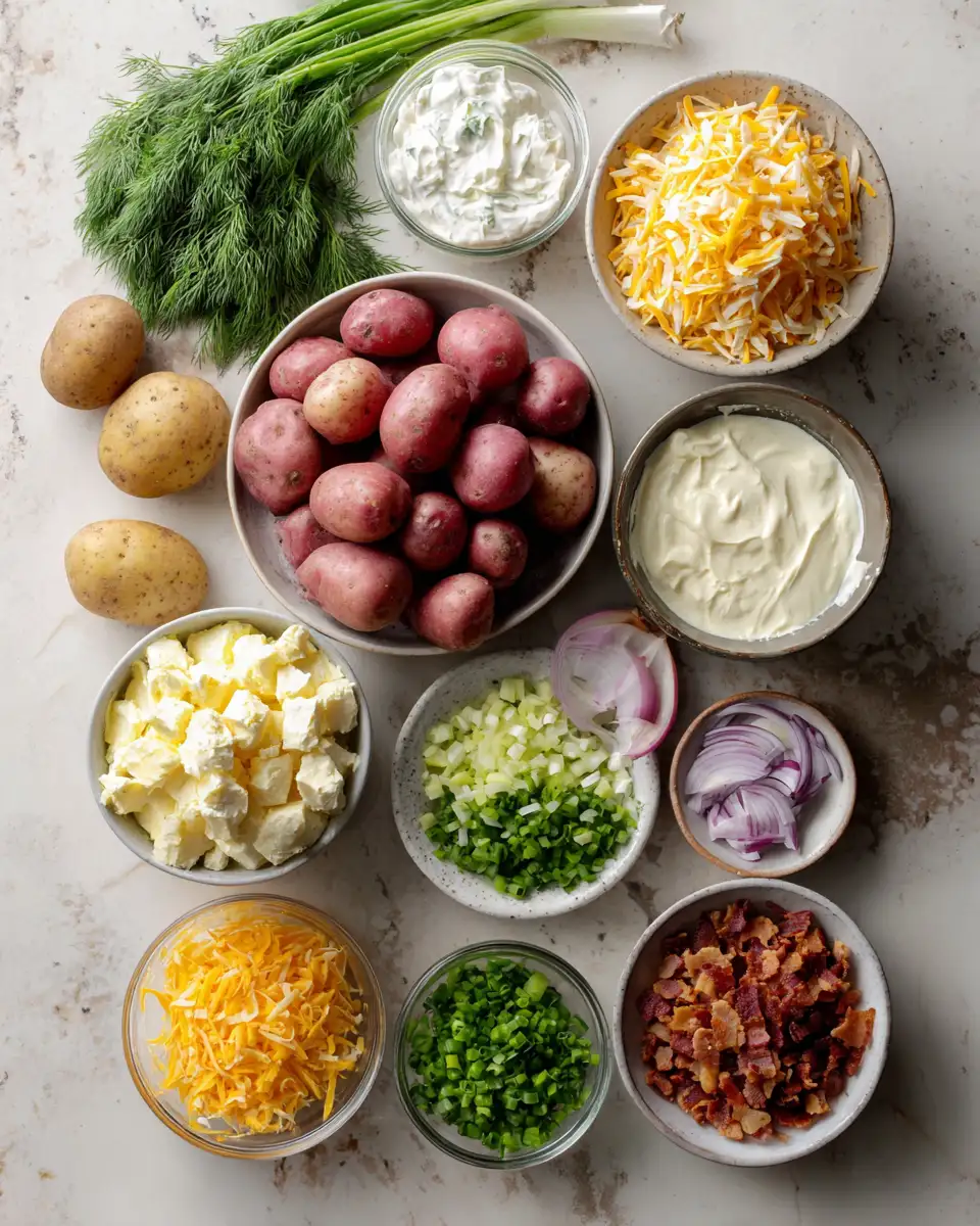 Ingredients for Ultimate Creamy Ranch Potato Salad Bliss