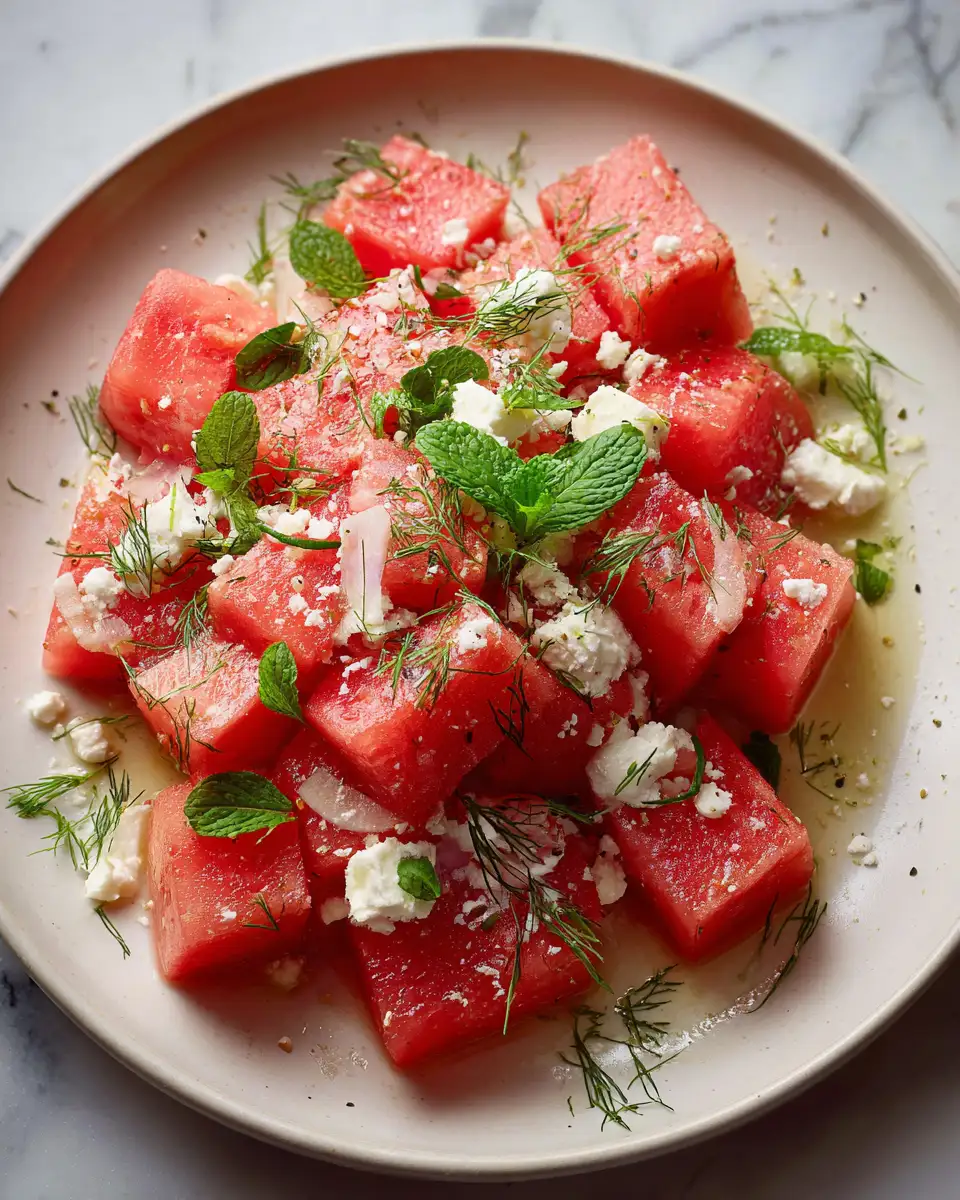 Final dish - Refreshing Summer Delight: Creamy Watermelon Salad