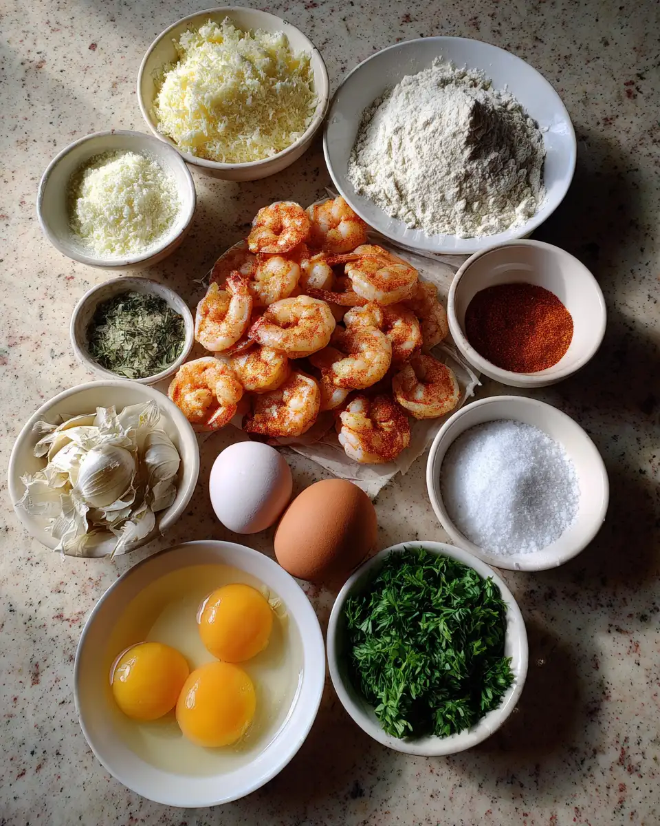 Ingredients for Explode Your Taste Buds with Crispy Garlic Shrimp Bombs
