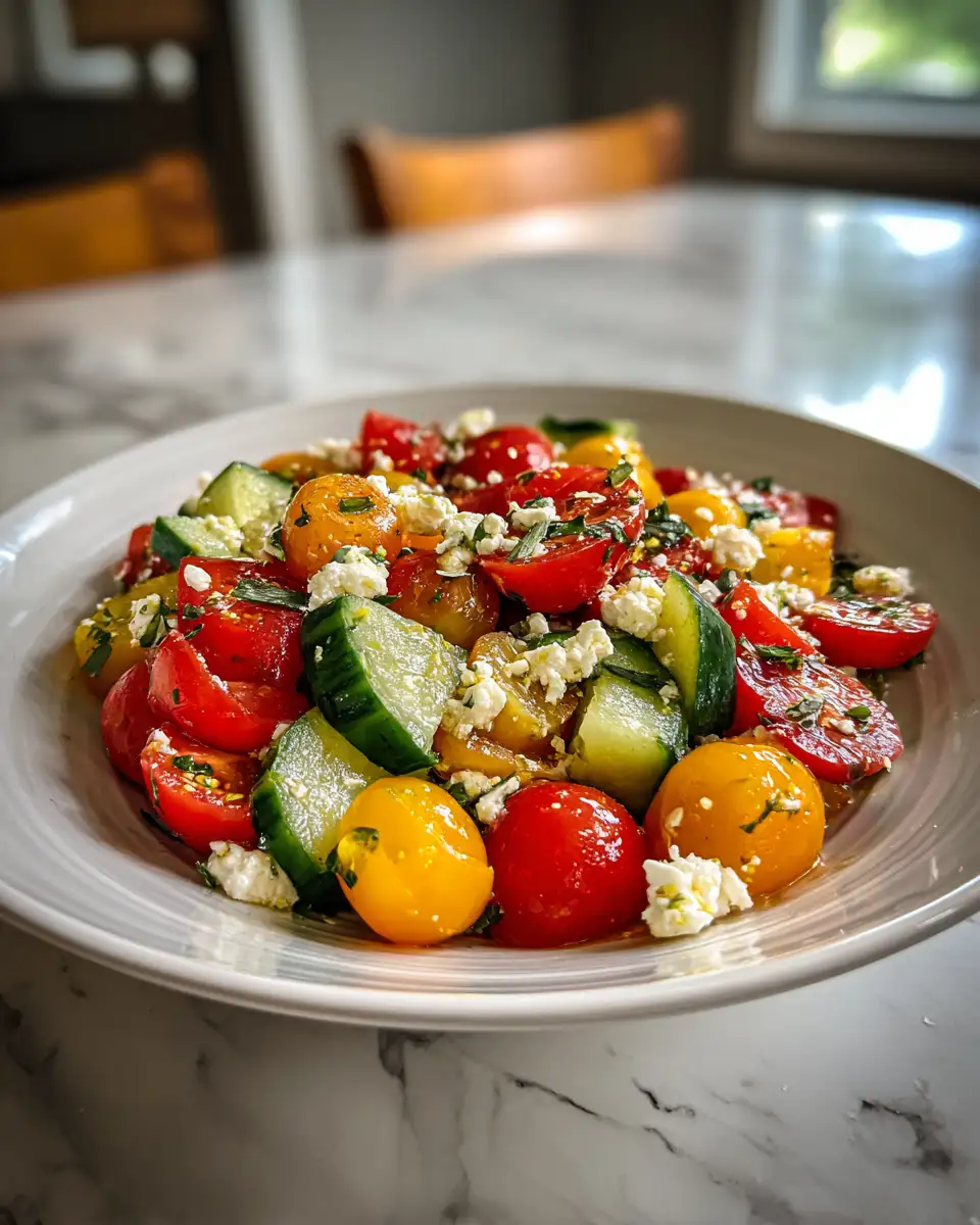Refreshing Summer Bliss Cucumber Tomato Salad Recipe - Featured Image