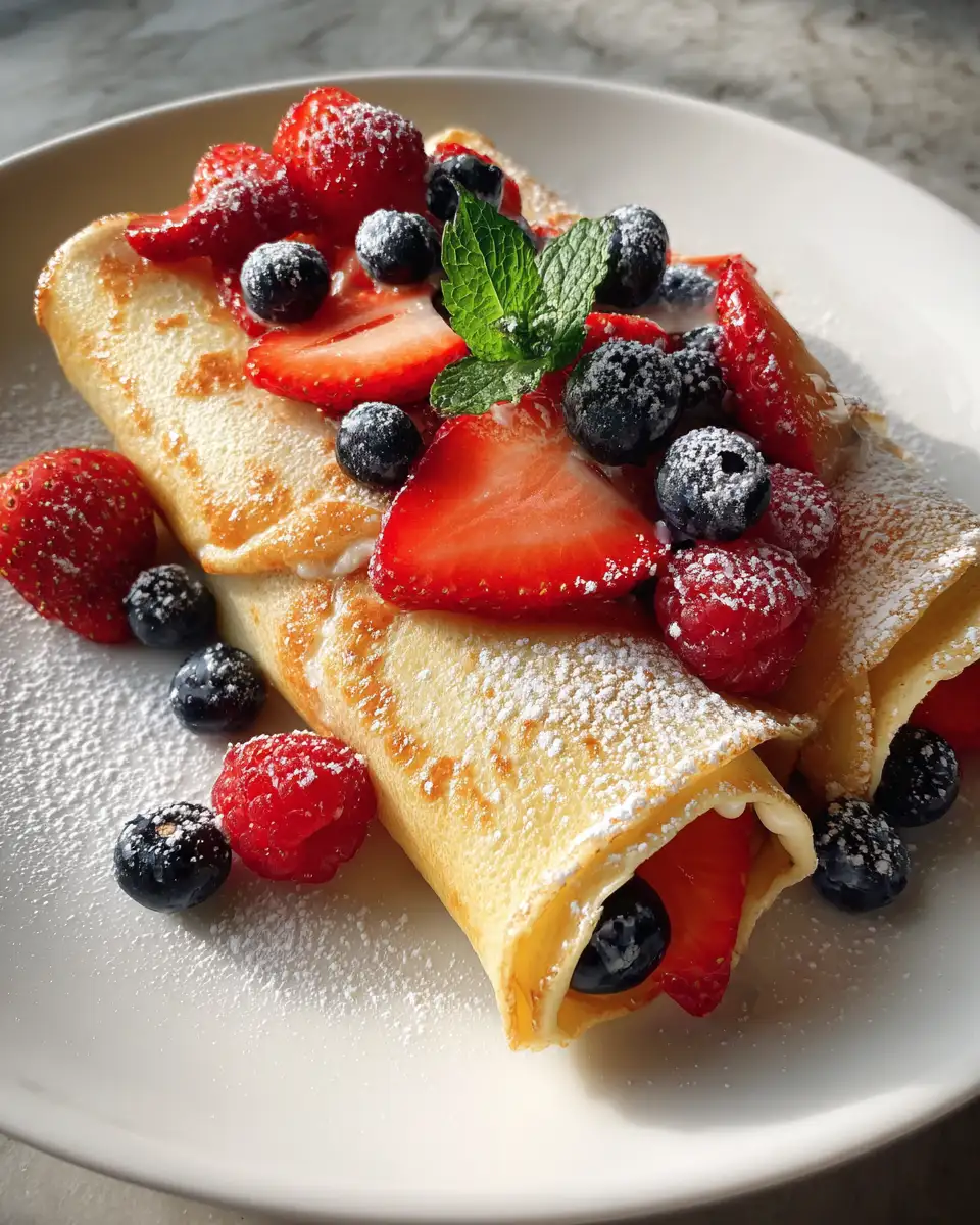 Final dish - Delight in Every Bite: Discover the Magic of Fresh Fruit Crepe Rolls
