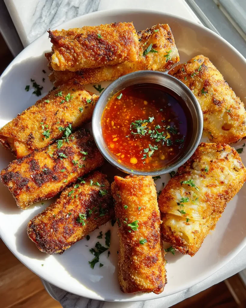 Crispy Golden Delight: Crab Cake Egg Rolls with Tangy Dipping Sauce - Featured Image
