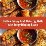 Crispy Golden Delight: Crab Cake Egg Rolls with Tangy Dipping Sauce