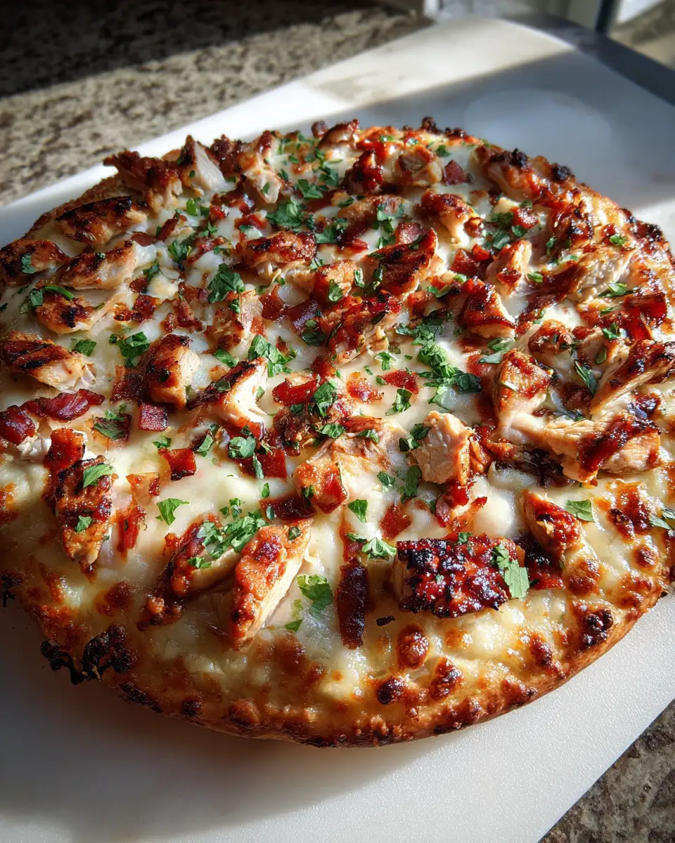 Final dish - Sizzling Grilled BBQ Chicken Pizza: A Flavor Explosion on Your Plate