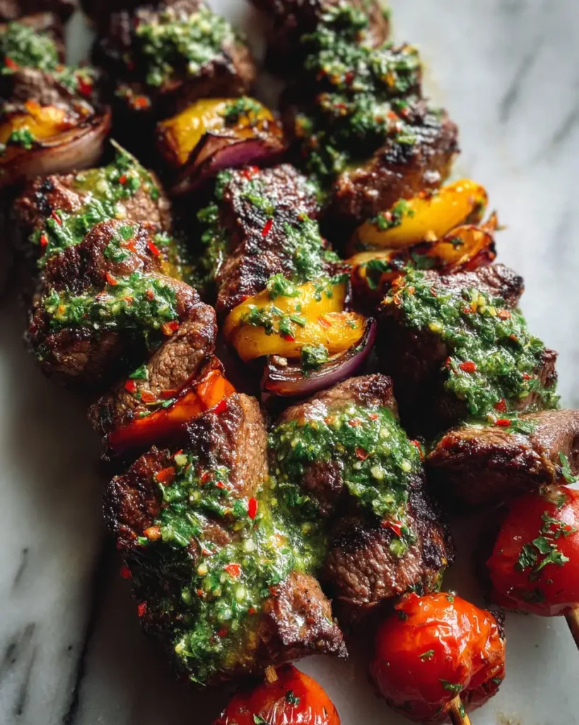 Sizzle and Spice: Grilled Garlic Steak Kabobs with Chimichurri Magic - Featured Image
