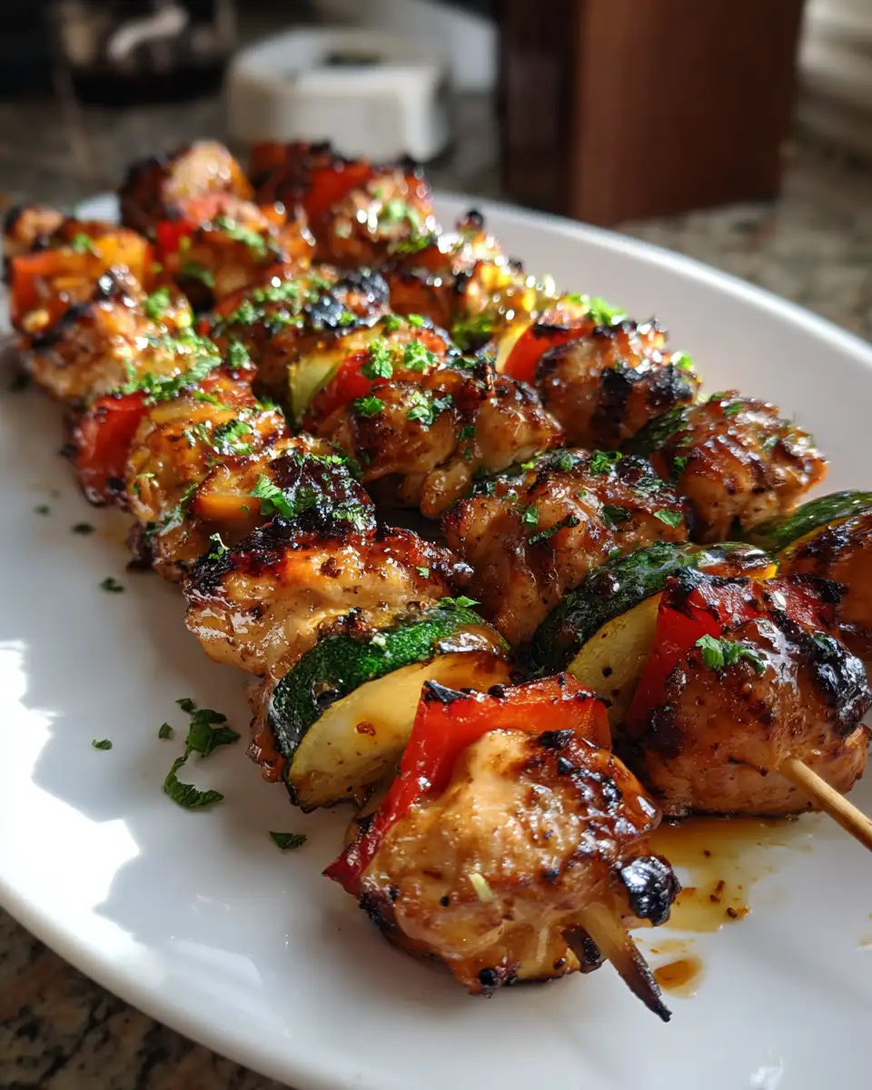 Final dish - Sizzling Summer Nights with Grilled Honey Garlic Chicken Skewers