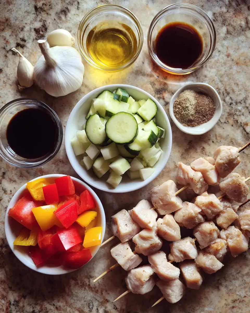 Ingredients for Sizzling Summer Nights with Grilled Honey Garlic Chicken Skewers
