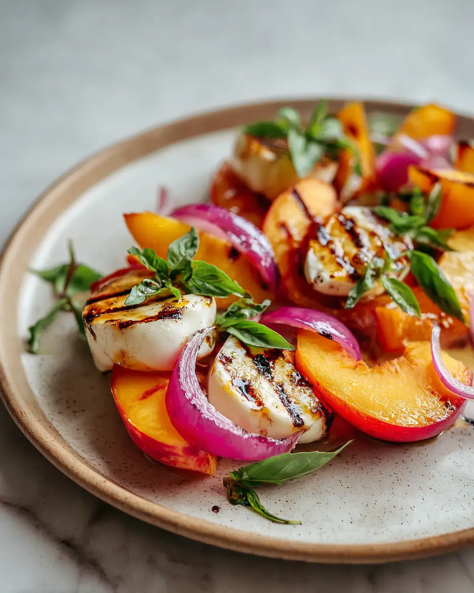 Final dish - Savor Summer with a Grilled Peach Caprese Salad Sensation