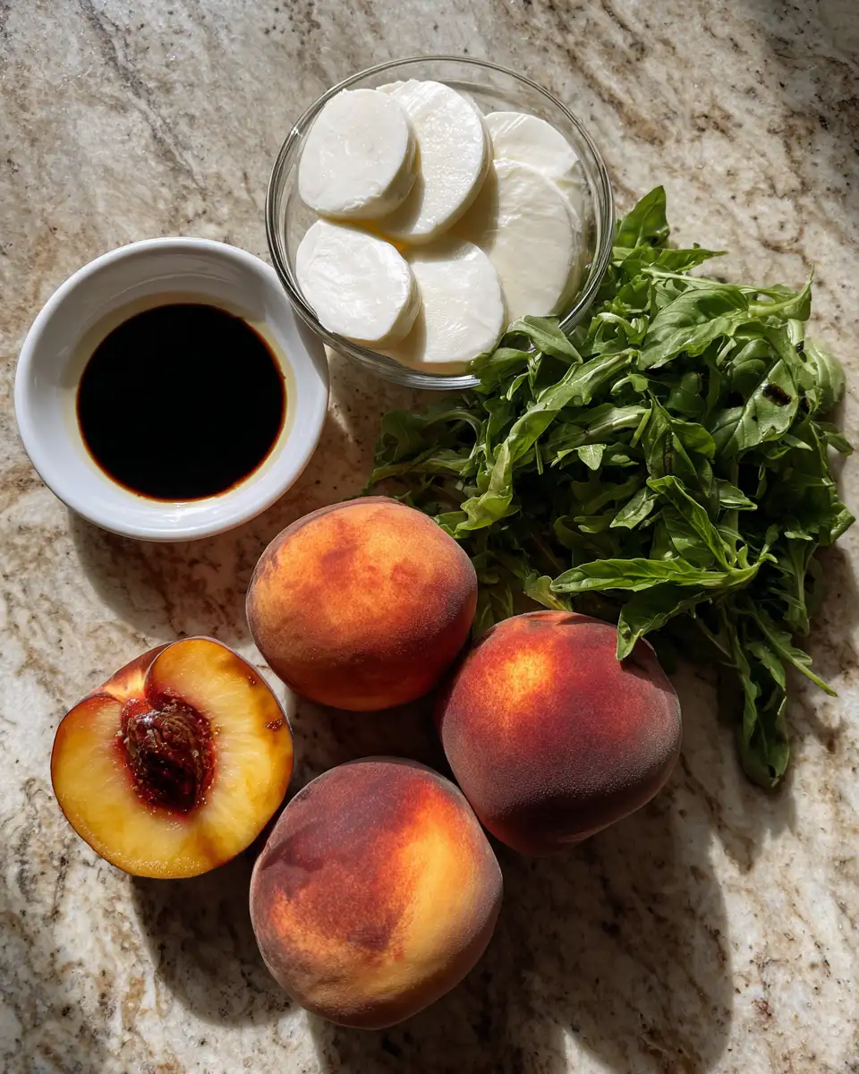 Ingredients for Savor Summer with a Grilled Peach Caprese Salad Sensation
