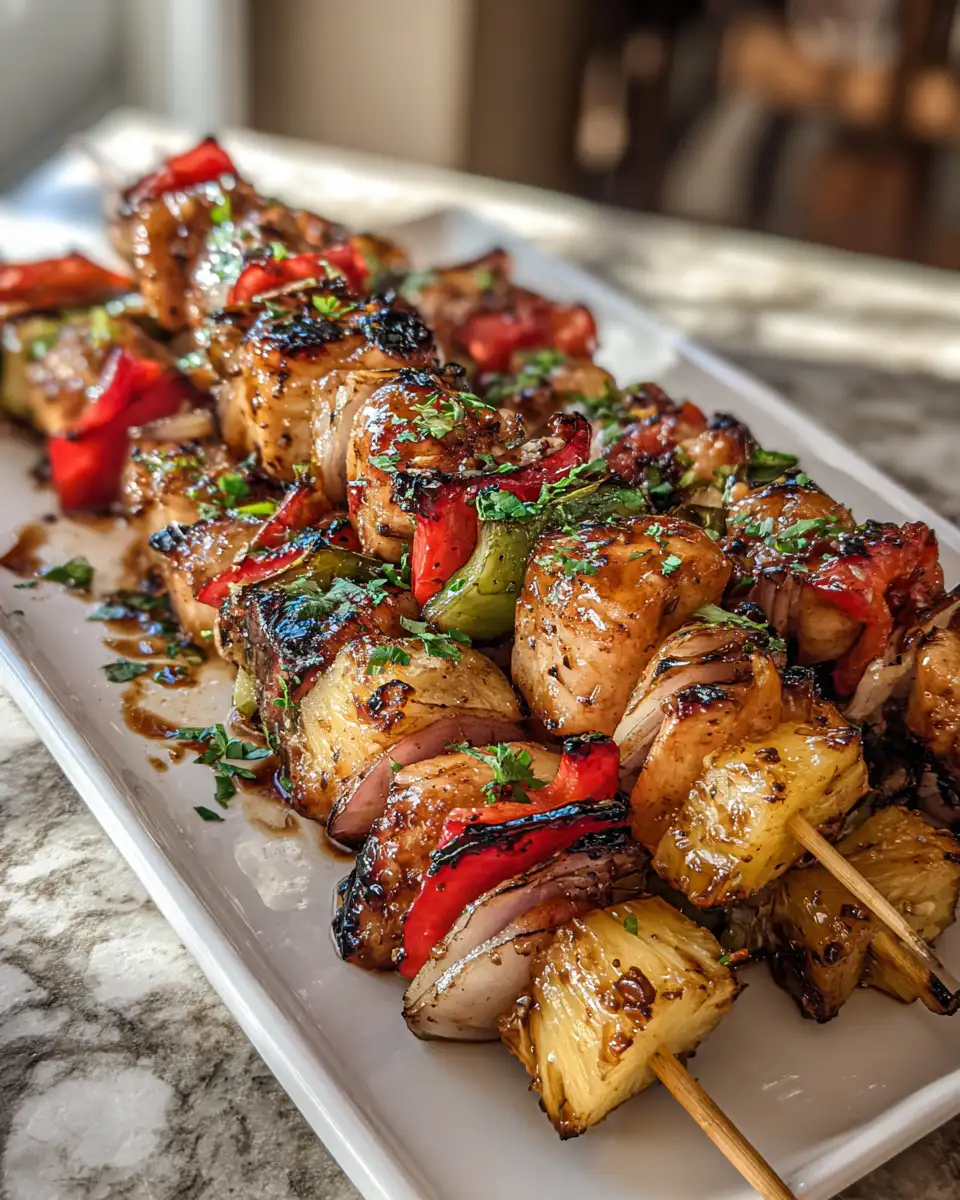 Final dish - Sizzling Hawaiian Chicken Kabobs: A Tropical Twist on Your Grill