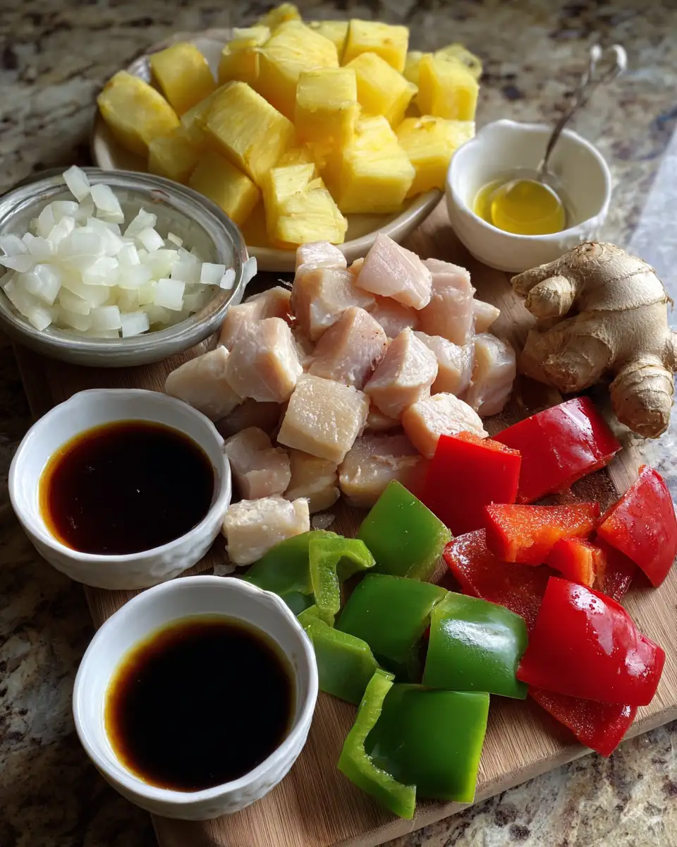 Ingredients for Sizzling Hawaiian Chicken Kabobs: A Tropical Twist on Your Grill