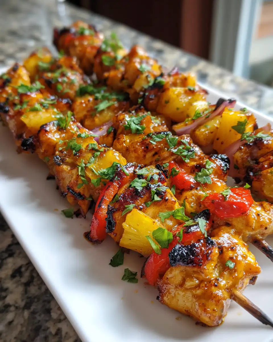 Final dish - Savor the Tropics with Irresistible Hawaiian Chicken Skewers