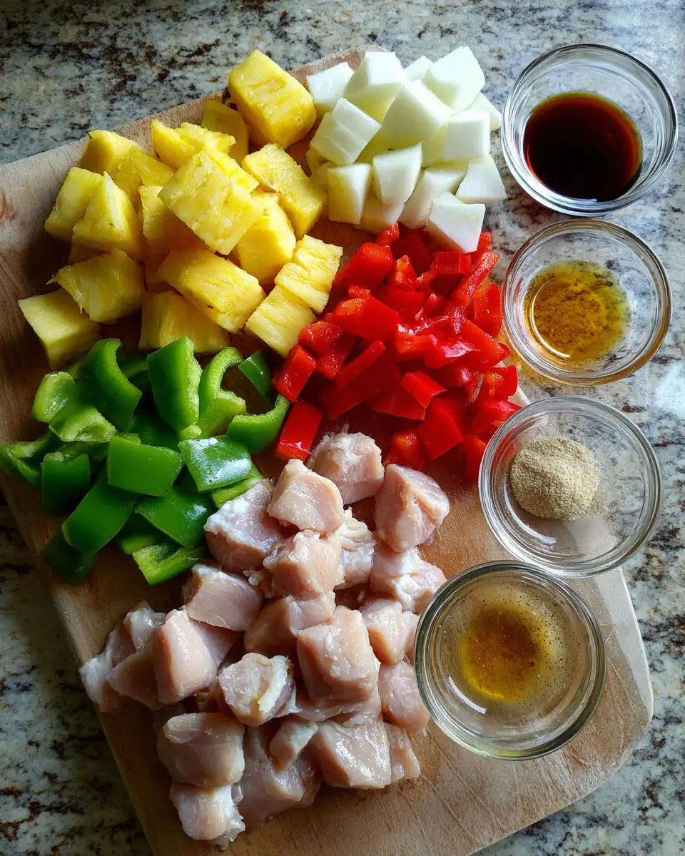 Ingredients for Savor the Tropics with Irresistible Hawaiian Chicken Skewers
