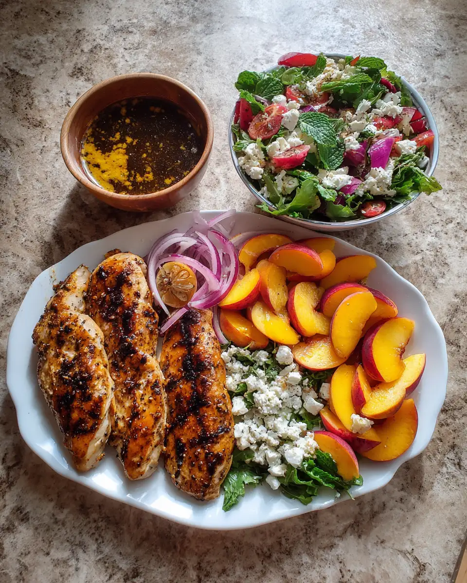 Ingredients for Sweet Summer Delight: Honey Mustard Chicken with Peach Salad
