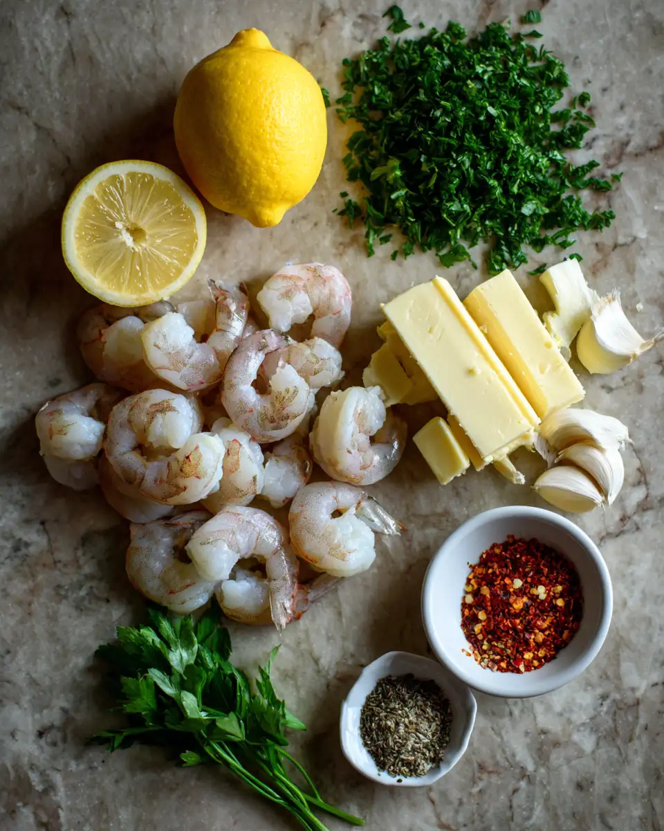 Ingredients for Savor the Zest: Irresistible Lemon Garlic Butter Shrimp Delight
