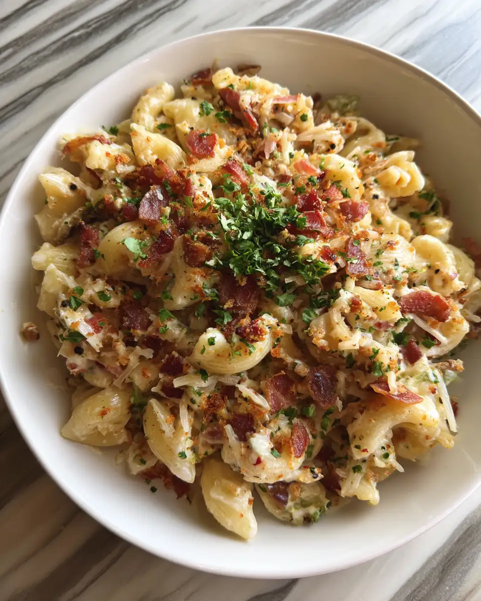 Final dish - Indulge in Flavor Bliss with Loaded Bacon Ranch Pasta Salad