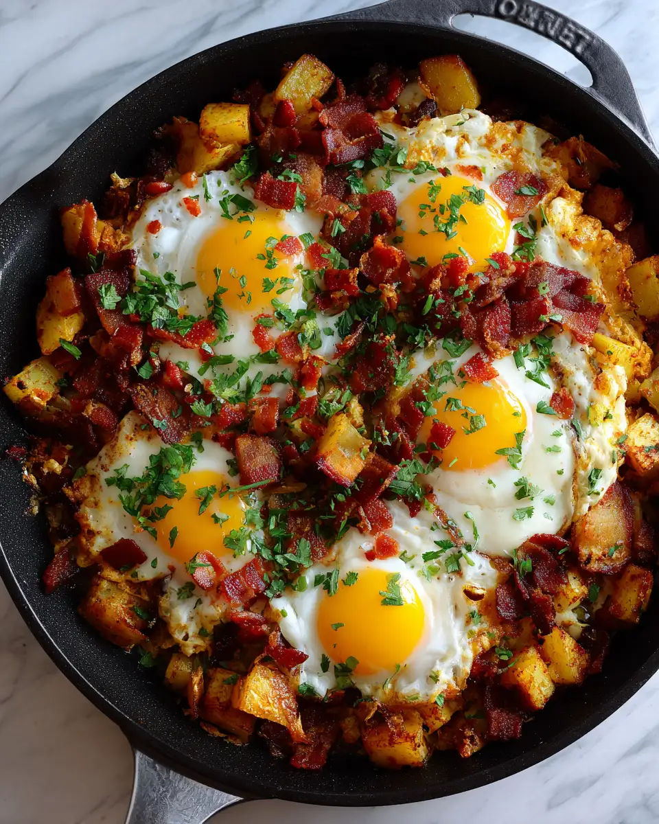 Final dish - Sizzling Start: Loaded Breakfast Skillet with Eggs & Bacon