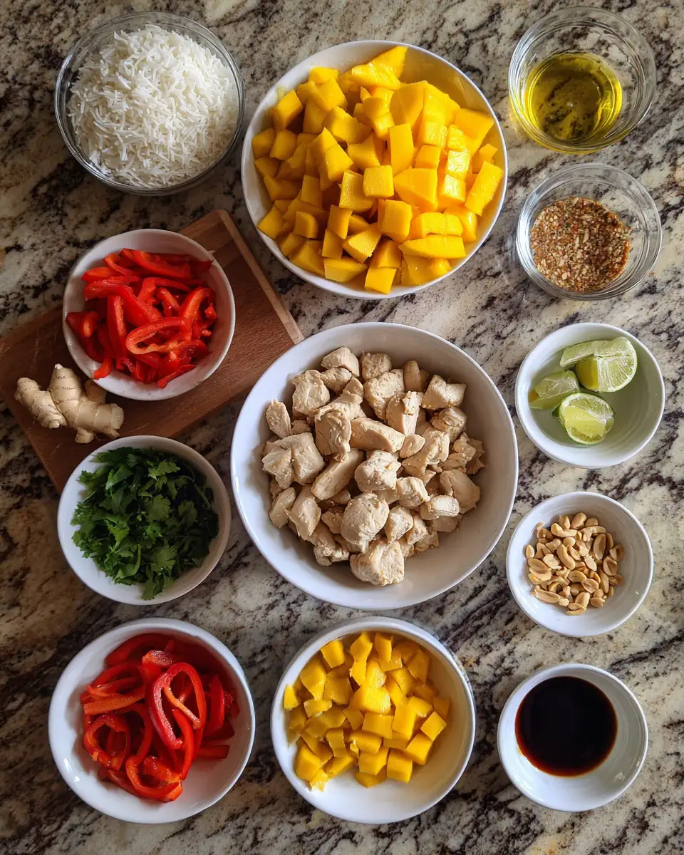 Ingredients for Tropical Delight: Savor the Flavor of Mango Chicken Rice Bowls