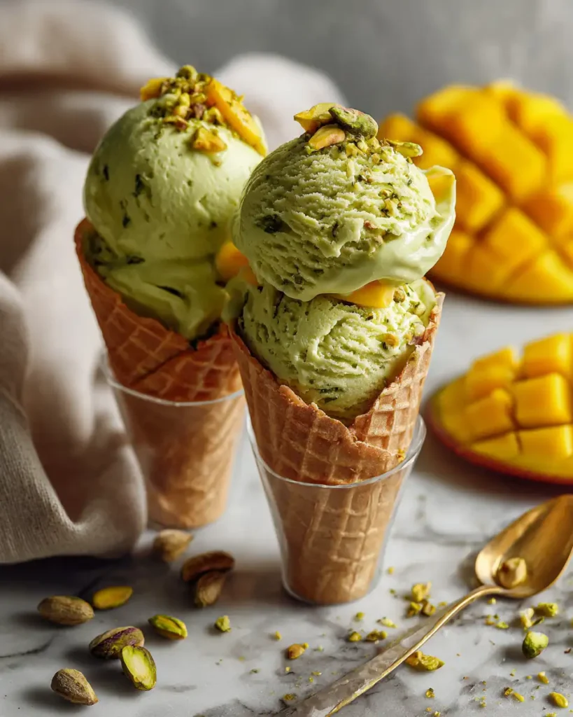 Tropical Bliss: Dive into the Creamy Delight of Mango Pistachio Ice Cream - Featured Image