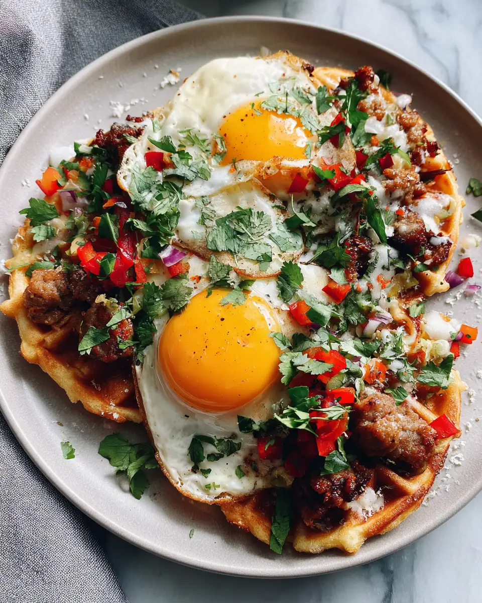 Final dish - Breakfast Bliss: Mini Sausage and Egg Waffle Tacos Delight