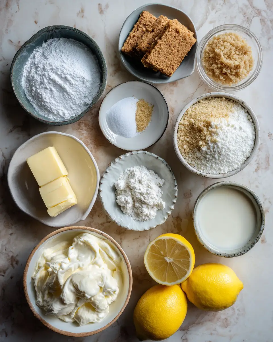 Ingredients for Zesty Delight: Indulge in the Ultimate No-Bake Lemon Cheesecake