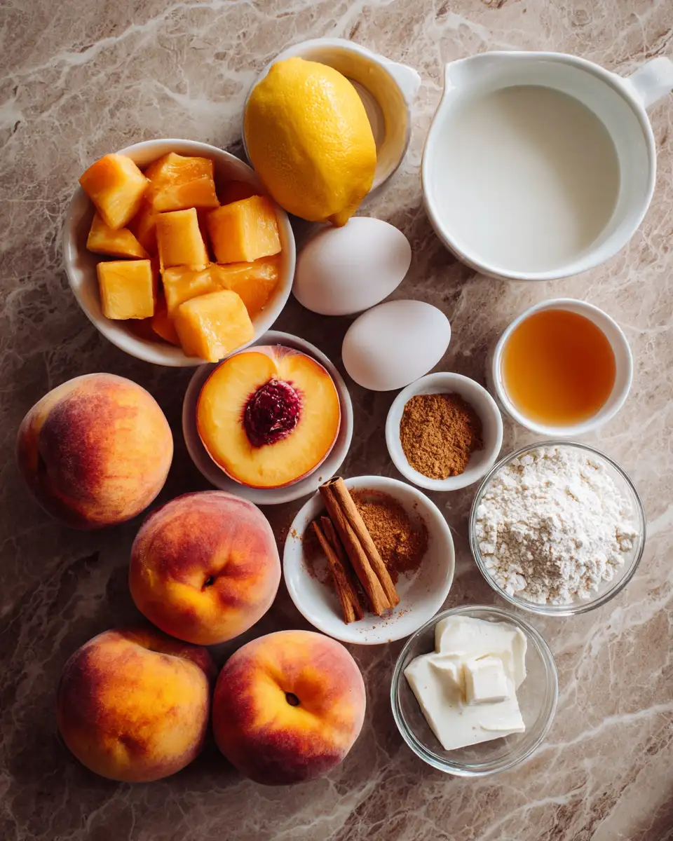 Ingredients for Scoops of Bliss: Dive into Peach Cobbler Ice Cream Delight