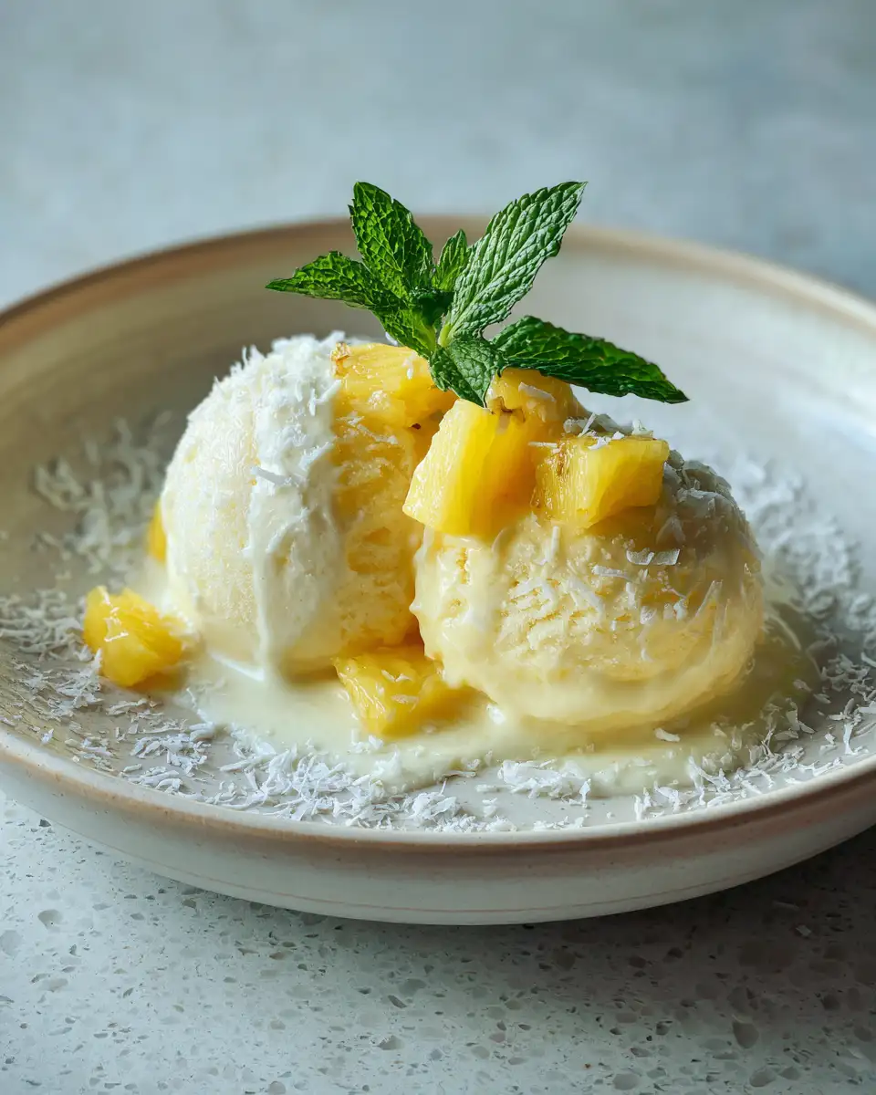 Final dish - Tropical Bliss: Dive Into Pineapple Coconut Sorbet Heaven