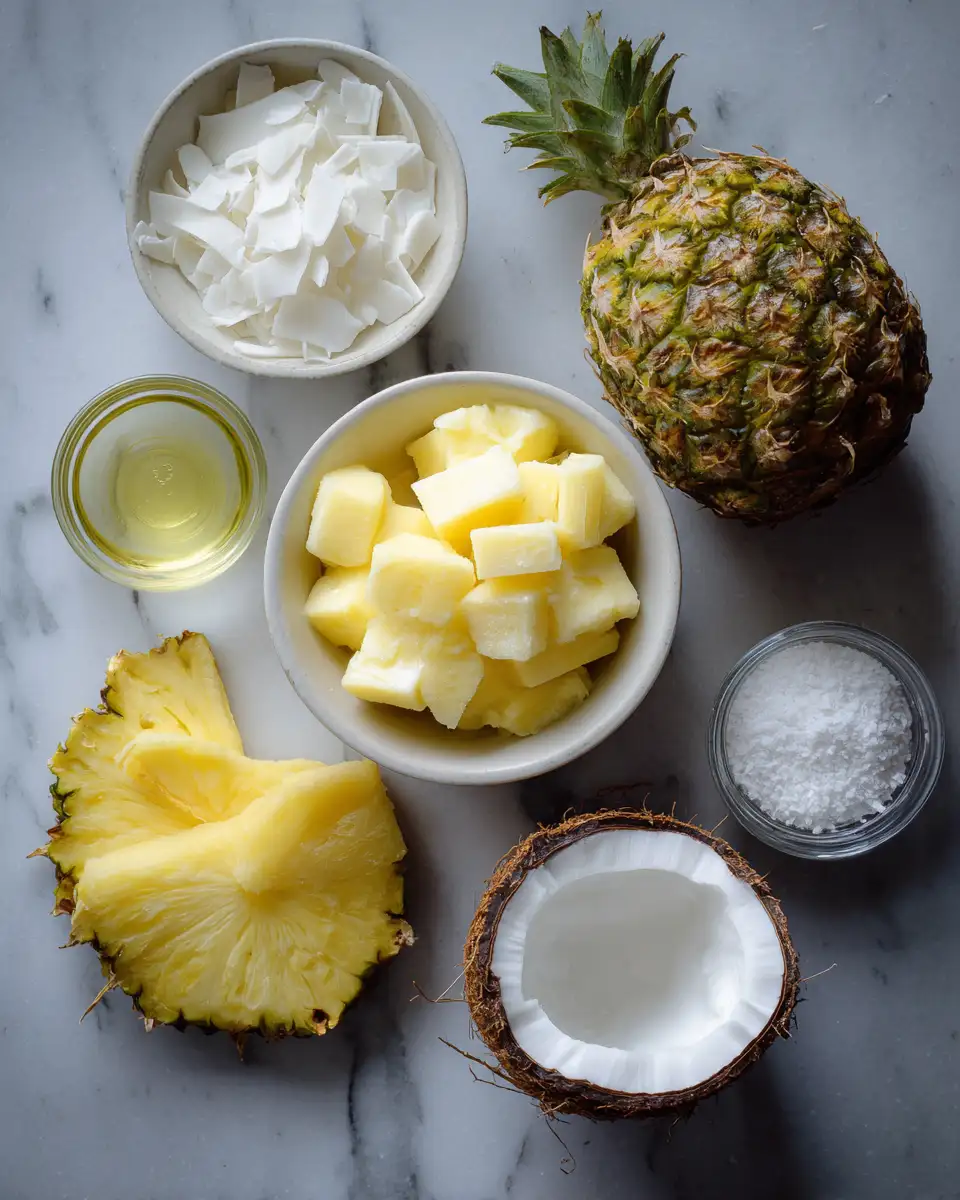 Ingredients for Tropical Bliss: Dive Into Pineapple Coconut Sorbet Heaven