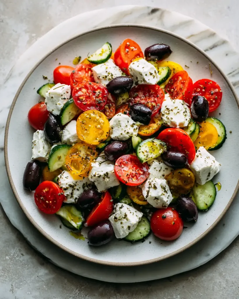 Savourez l'Authentique : Salade Grecque Fraîche avec Mozzarella et Olives - Featured Image