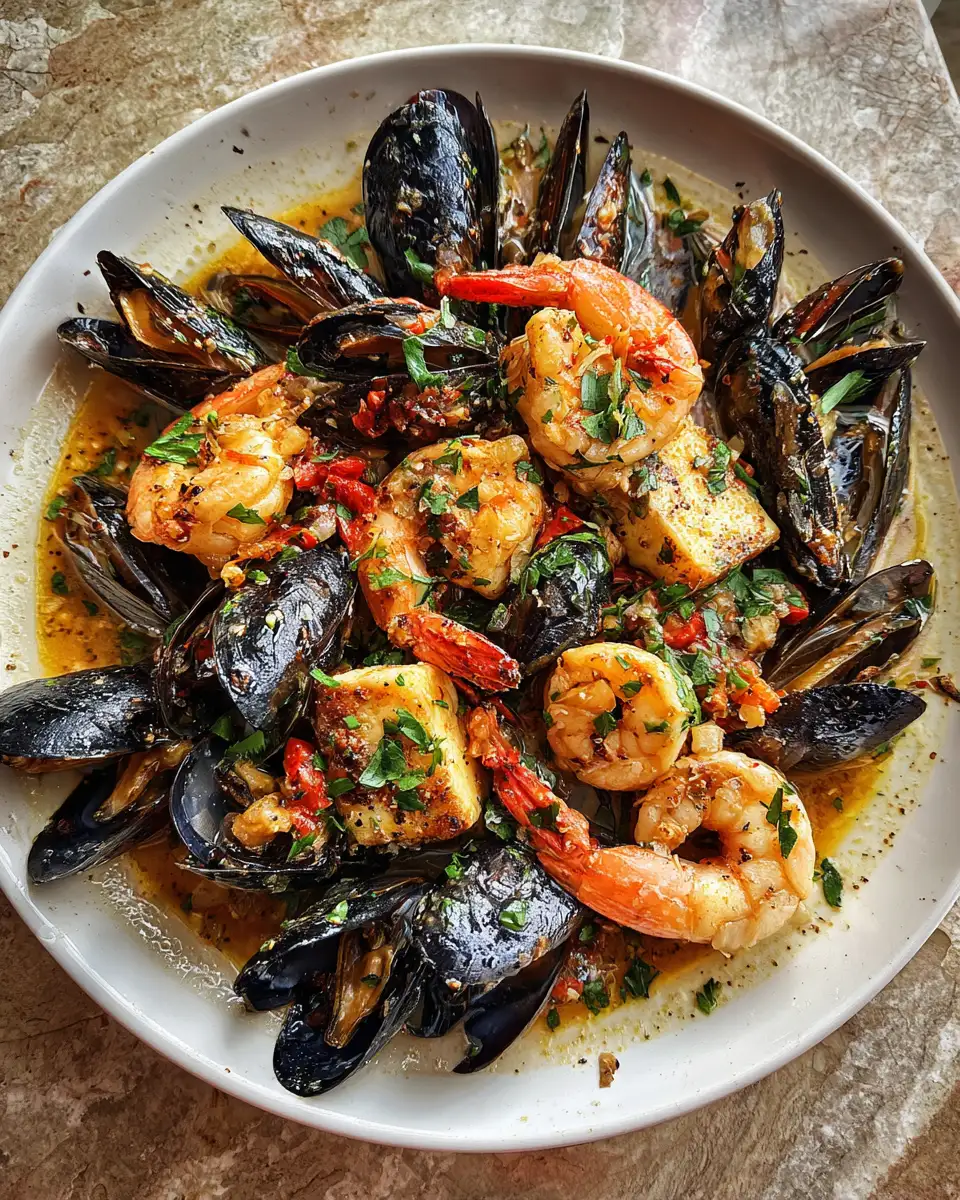 Savor the Sea: Shrimp and Mussels in Irresistible Garlic Sauce - Featured Image