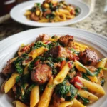 Savor the Heat: Spicy Sausage Penne Pasta with Spinach Delight - Featured Image