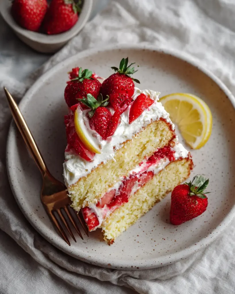 Sweet and Zesty Bliss Strawberry Lemonade Cake Recipe - Featured Image