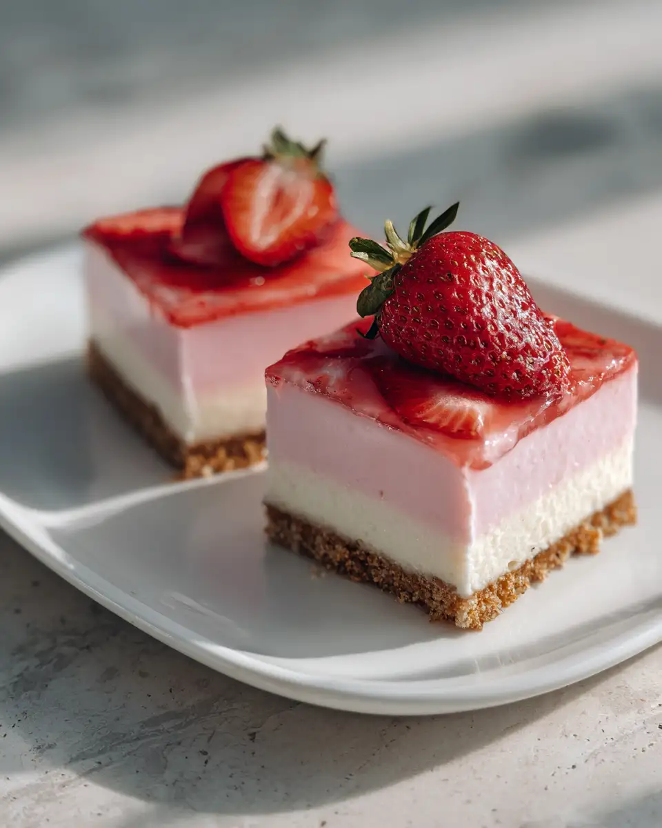 Final dish - Irresistible Strawberry Lemonade Cheesecake Bars: A Sweet and Tangy Delight
