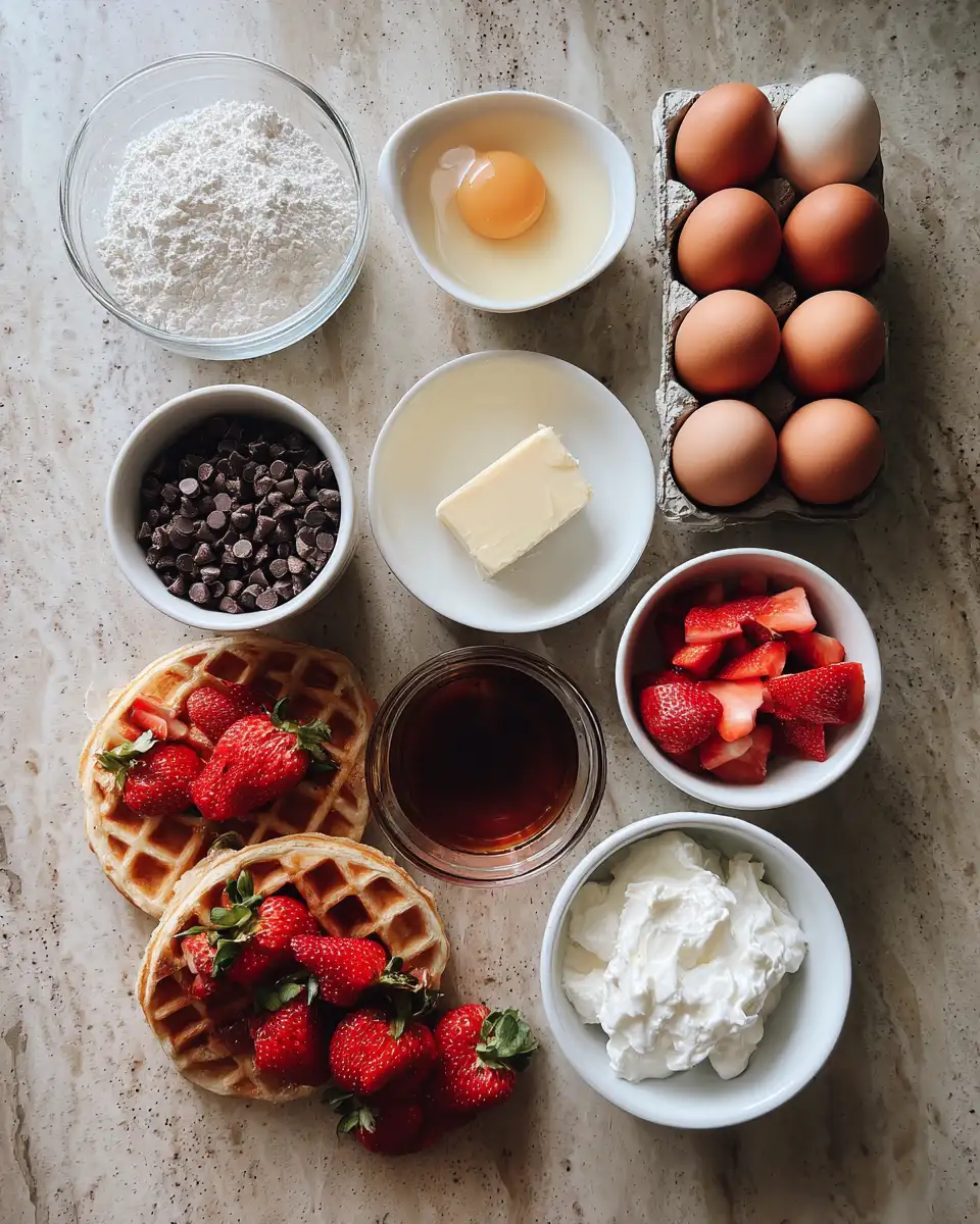 Ingredients for Sweet Twist on Breakfast Bliss Strawberry Waffle Tacos Unveiled