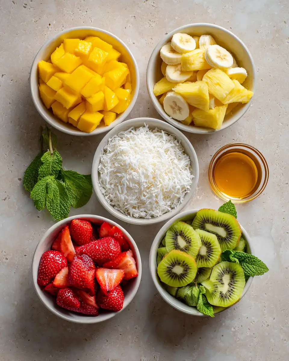 Ingredients for Taste the Tropics: A Refreshing Tropical Fruit Salad Adventure