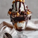 Indulge in the Ultimate Vanilla Sundae with Chocolate Drizzle and Roasted Nuts Delight - Featured Image