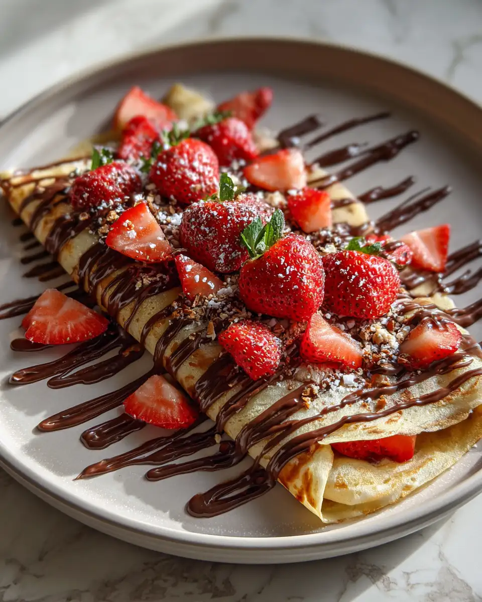 Final dish - Indulge in the Ultimate Strawberry & Chocolate Crepe Masterpiece