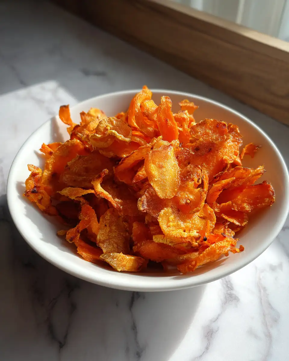 Final dish - Crispy Delicious Air Fryer Carrot Chips Your New Favorite Snack