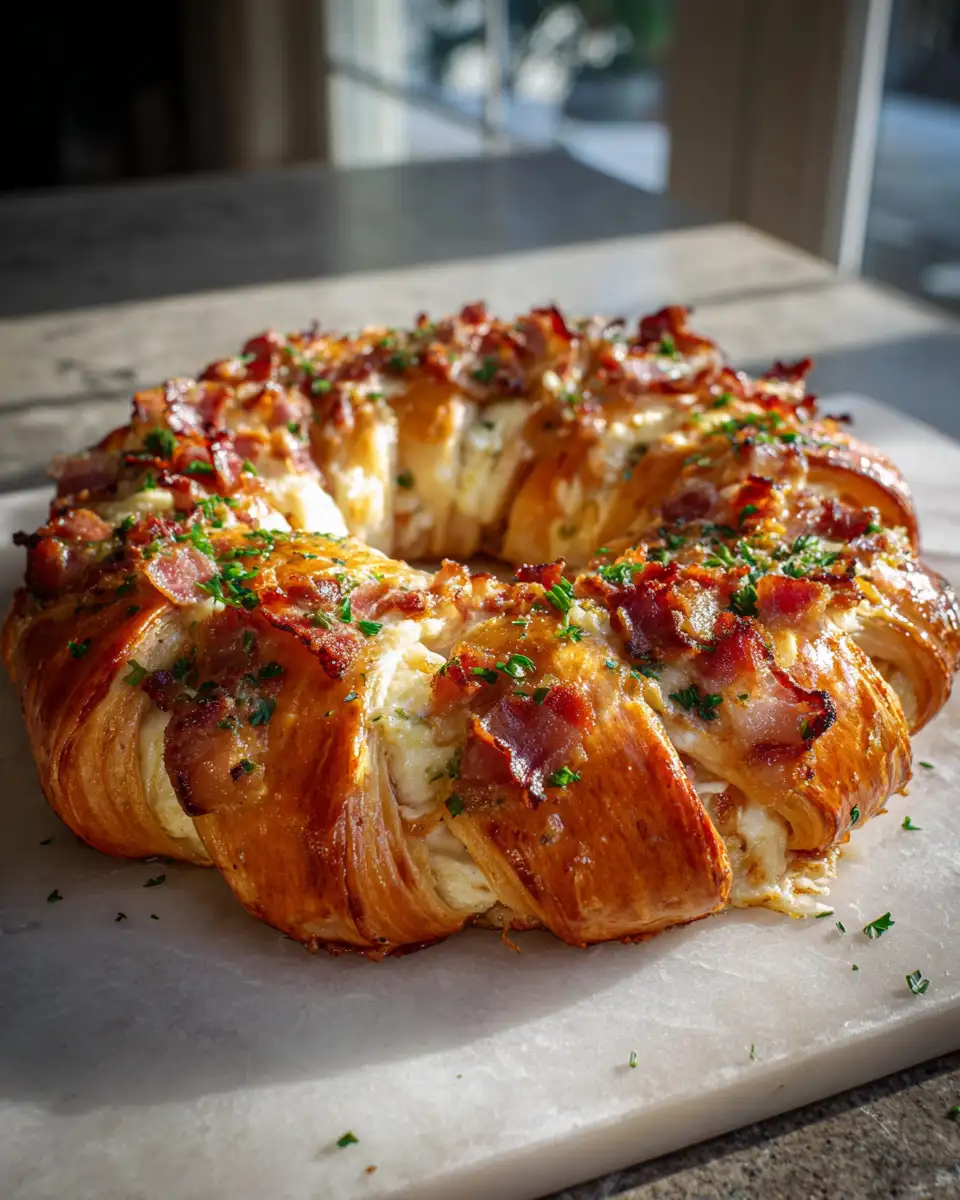 Final dish - Irresistible Bacon Brie Crescent Wreath Recipe for Your Next Party