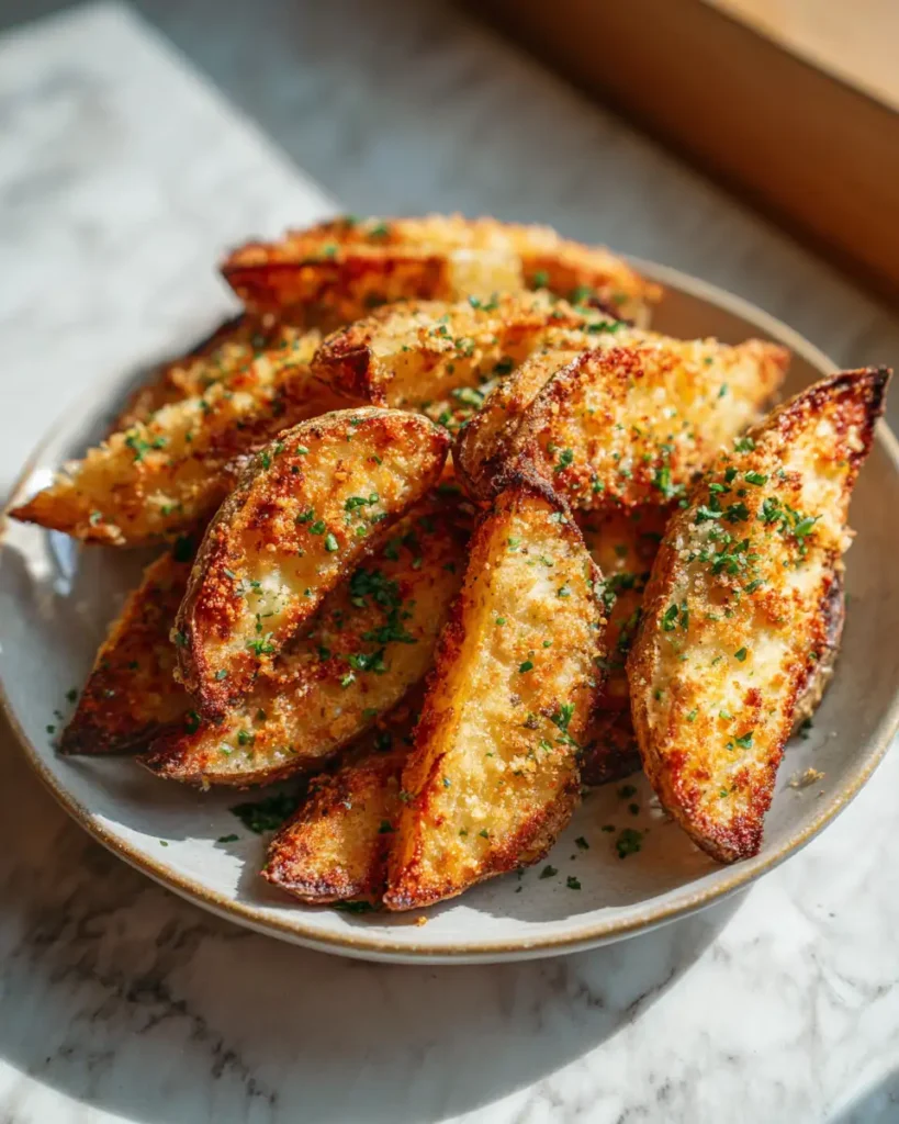 Crispy Baked Garlic Parmesan Potato Wedges Your New Favorite Snack - Featured Image