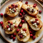 Sweet and Savory Baked Pears with Feta Honey and Cranberries - Featured Image