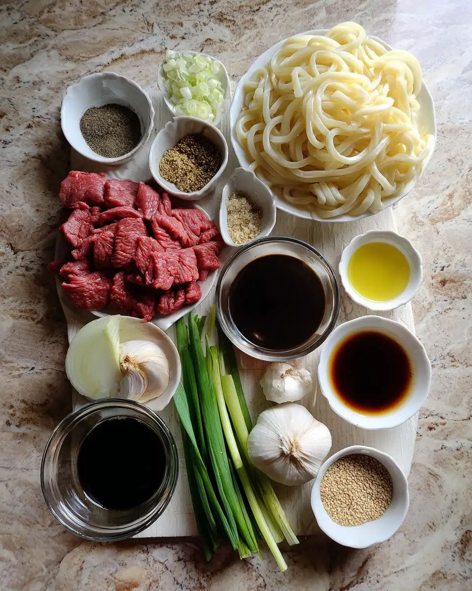 Ingredients for Savor the Bold Flavors of Beef Black Pepper Udon