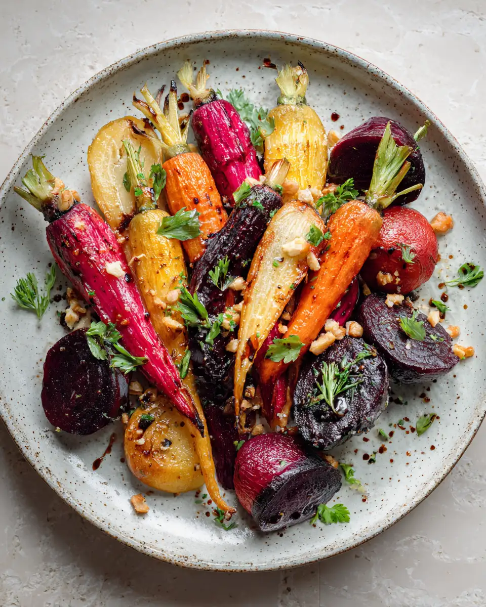 Final dish - Sweet and Savory Beets and Carrots with Balsamic Glaze
