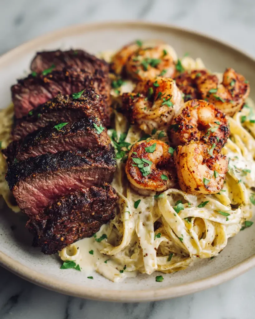 Savor the Bold Flavors of Blackened Steak and Shrimp Alfredo - Featured Image