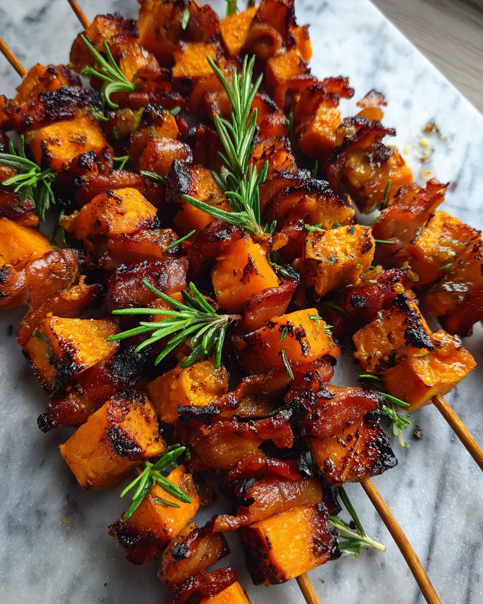 Final dish - Sweet and Savory Delight: Candied Sweet Potato and Bacon Skewers Unleashed