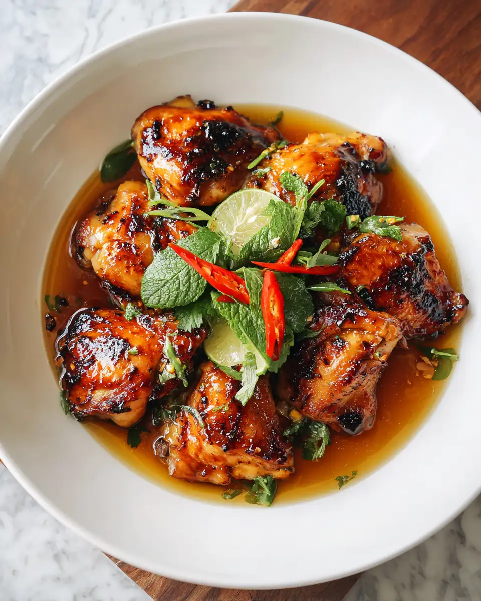 Final dish - Irresistible Caramelized Soy Chicken with Savory Garlic Ginger Broth